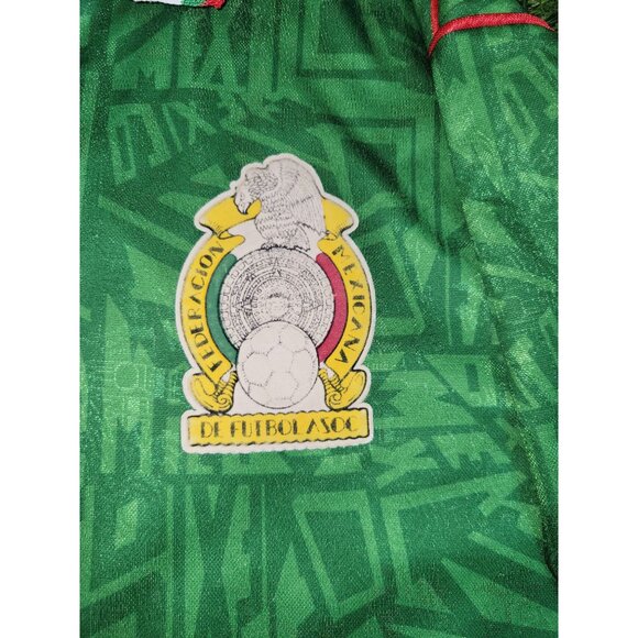 Hugo Sanchez Mexico Umbro 1993 COPA AMERICA Soccer Jersey Shirt L - Picture 6 of 9